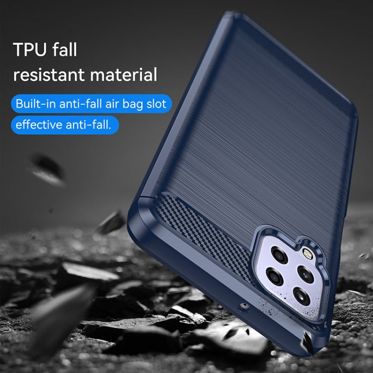 For Samsung Galaxy A22 Brushed Texture Carbon Fiber TPU Phone Case