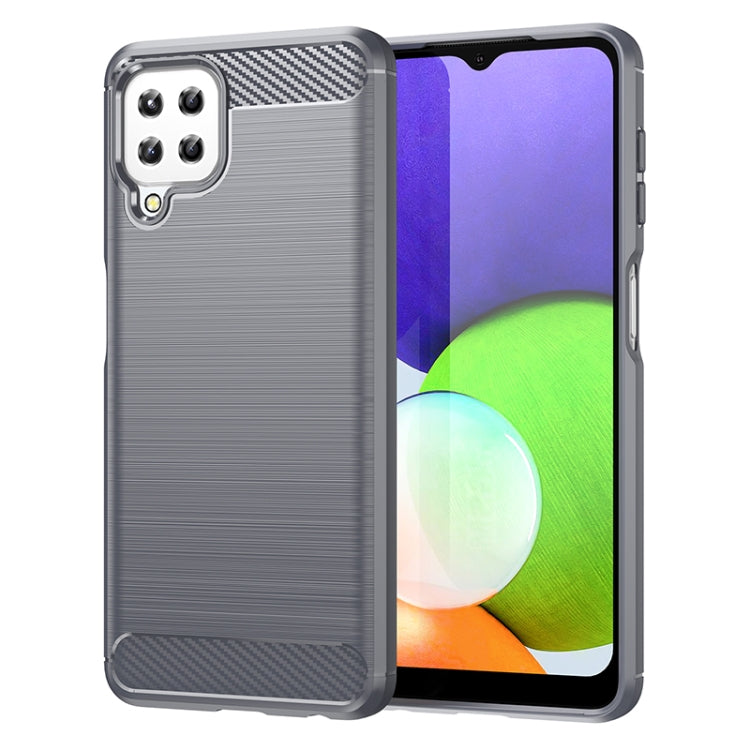 For Samsung Galaxy A22 Brushed Texture Carbon Fiber TPU Phone Case
