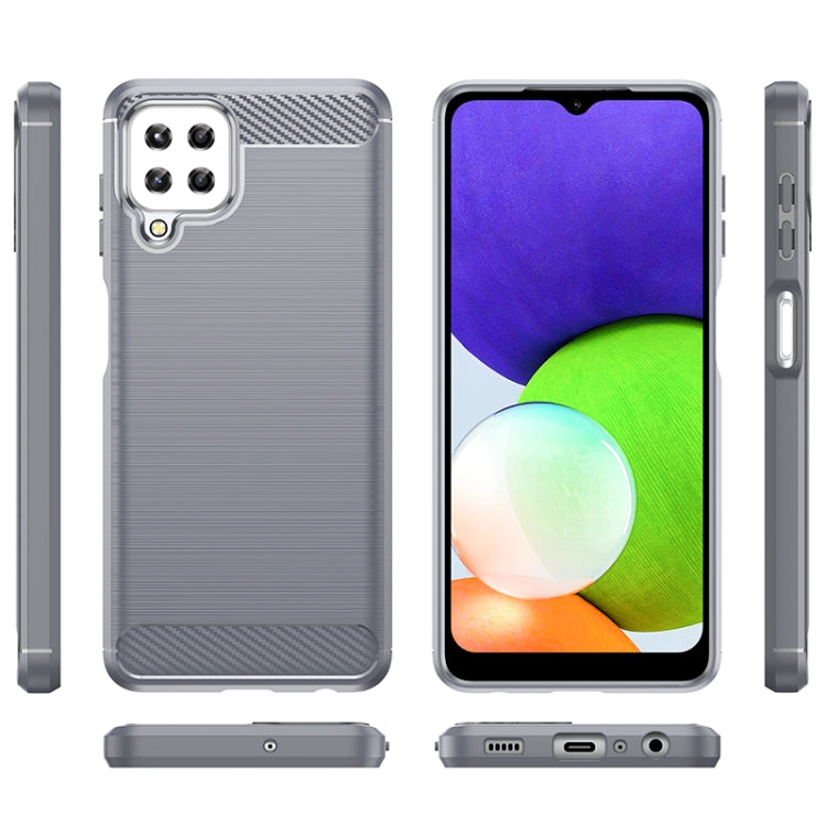 For Samsung Galaxy A22 Brushed Texture Carbon Fiber TPU Phone Case