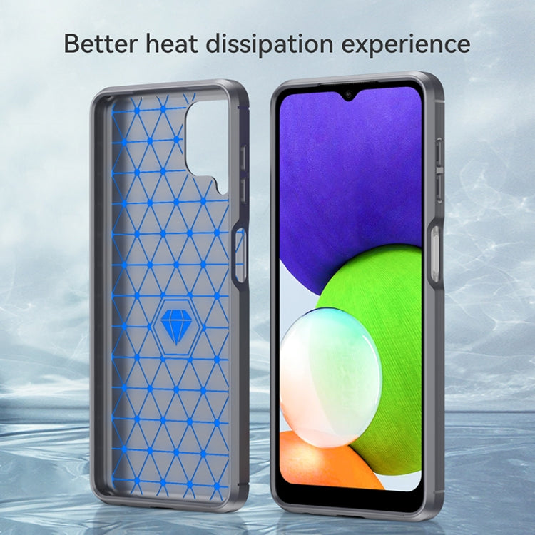 For Samsung Galaxy A22 Brushed Texture Carbon Fiber TPU Phone Case