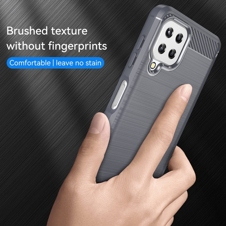 For Samsung Galaxy A22 Brushed Texture Carbon Fiber TPU Phone Case