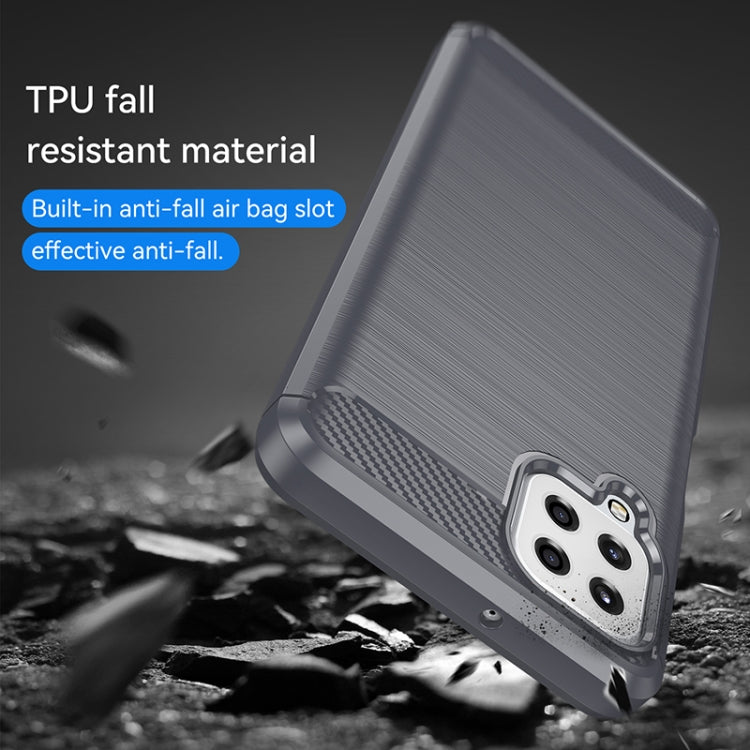 For Samsung Galaxy A22 Brushed Texture Carbon Fiber TPU Phone Case