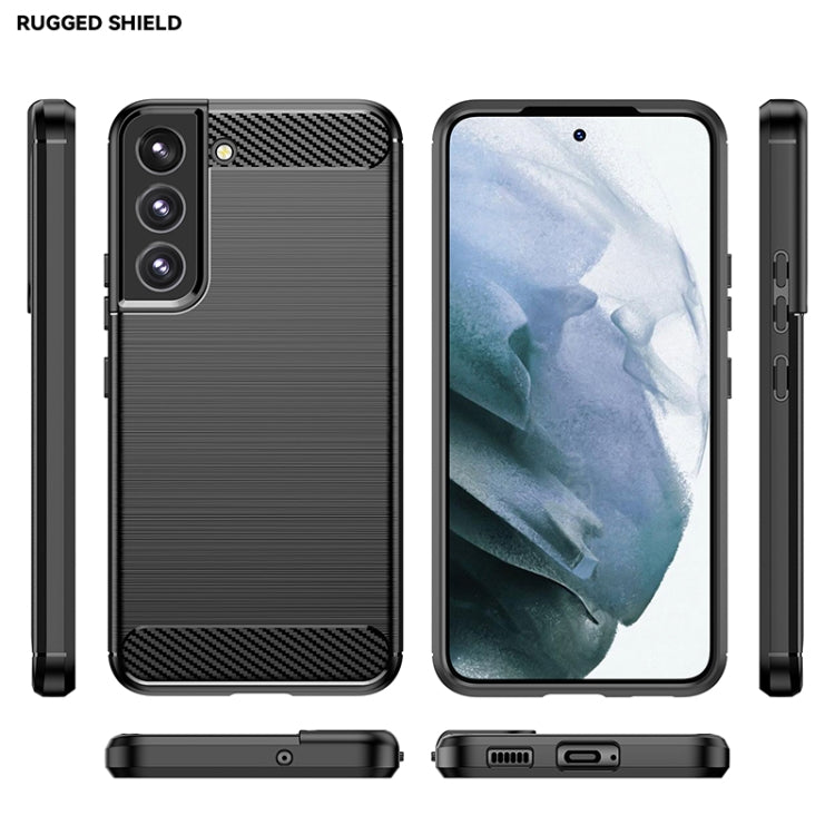 For Samsung Galaxy S22+ Brushed Texture Carbon Fiber TPU Phone Case