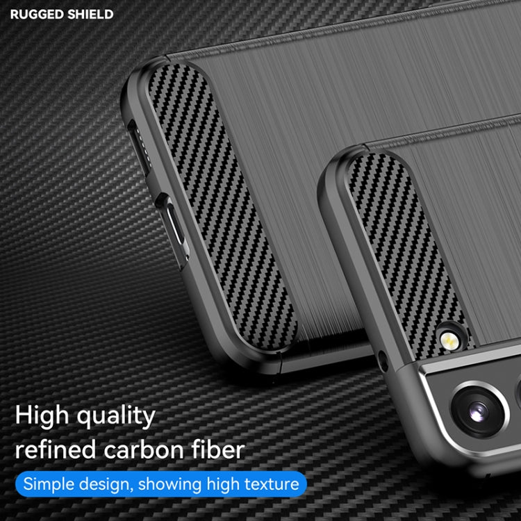 For Samsung Galaxy S22+ Brushed Texture Carbon Fiber TPU Phone Case