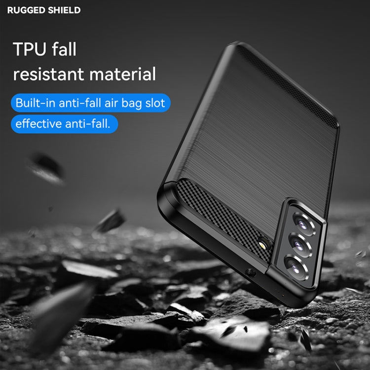 For Samsung Galaxy S22+ Brushed Texture Carbon Fiber TPU Phone Case