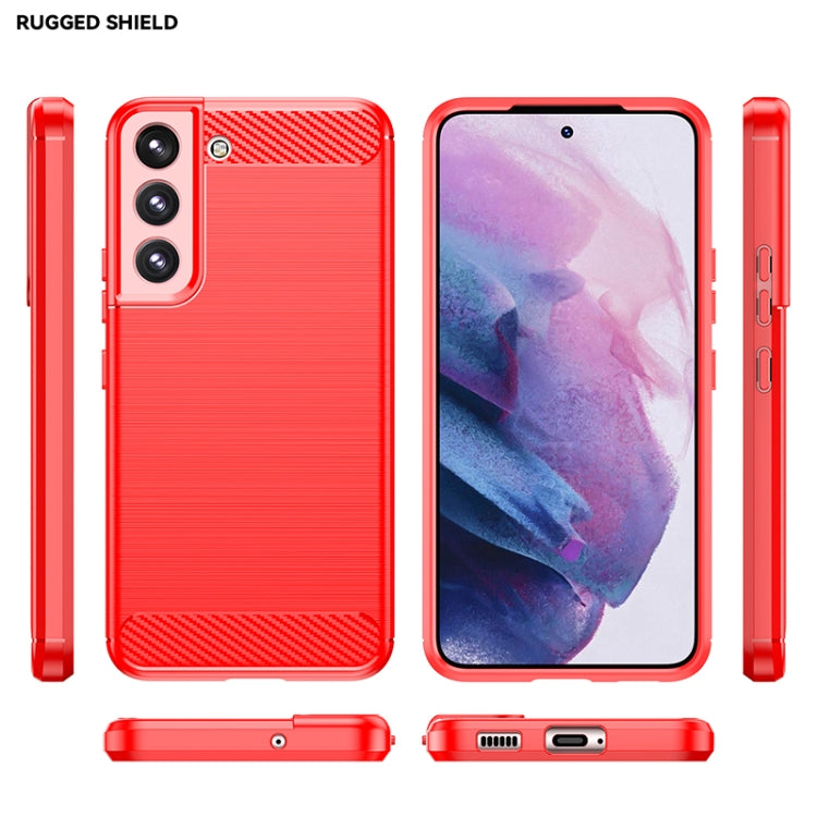 For Samsung Galaxy S22+ Brushed Texture Carbon Fiber TPU Phone Case
