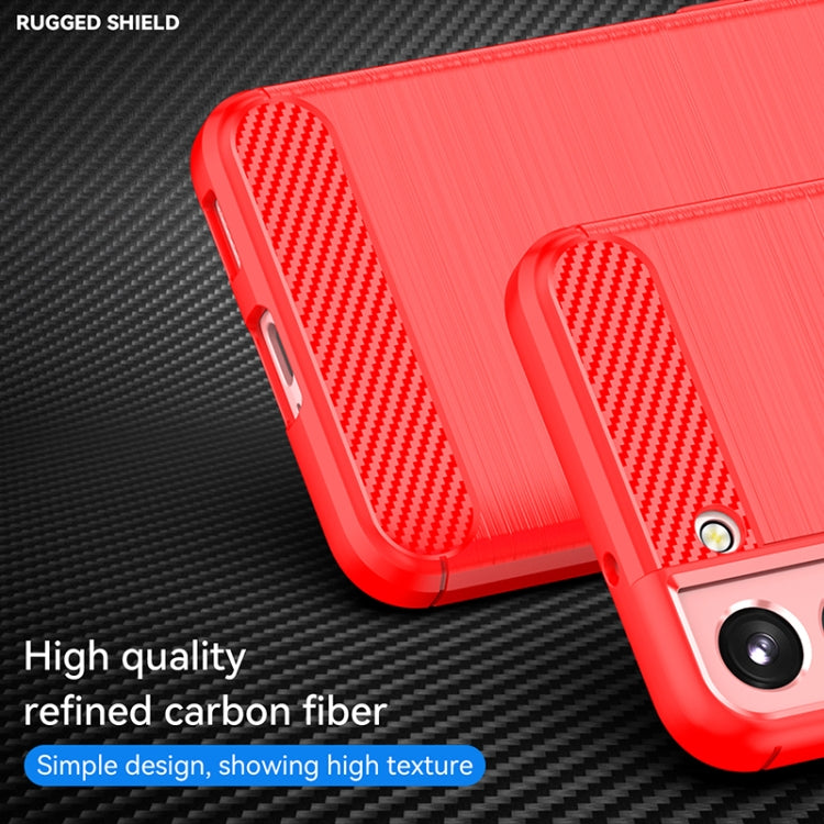 For Samsung Galaxy S22+ Brushed Texture Carbon Fiber TPU Phone Case