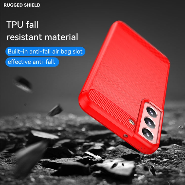 For Samsung Galaxy S22+ Brushed Texture Carbon Fiber TPU Phone Case