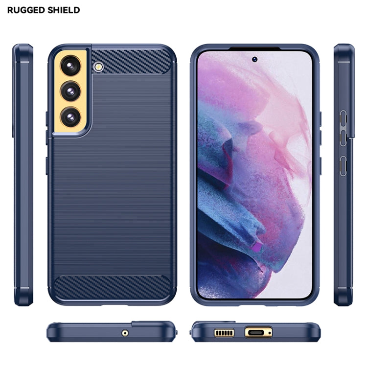 For Samsung Galaxy S22+ Brushed Texture Carbon Fiber TPU Phone Case