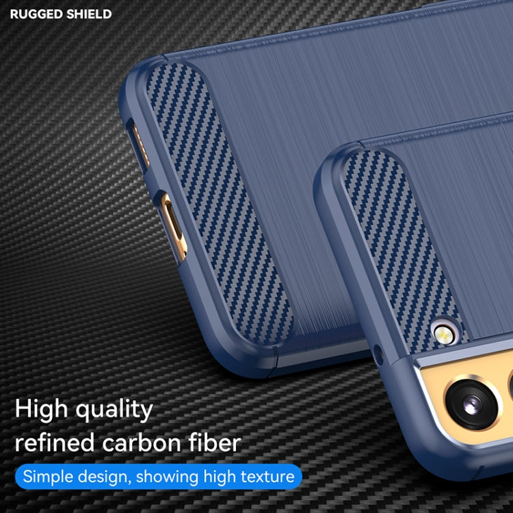 For Samsung Galaxy S22+ Brushed Texture Carbon Fiber TPU Phone Case