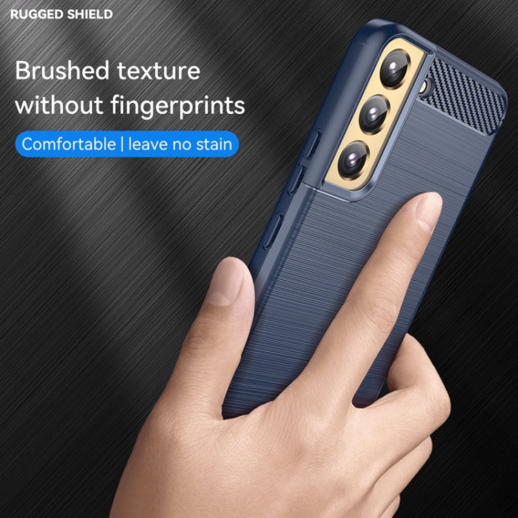 For Samsung Galaxy S22+ Brushed Texture Carbon Fiber TPU Phone Case