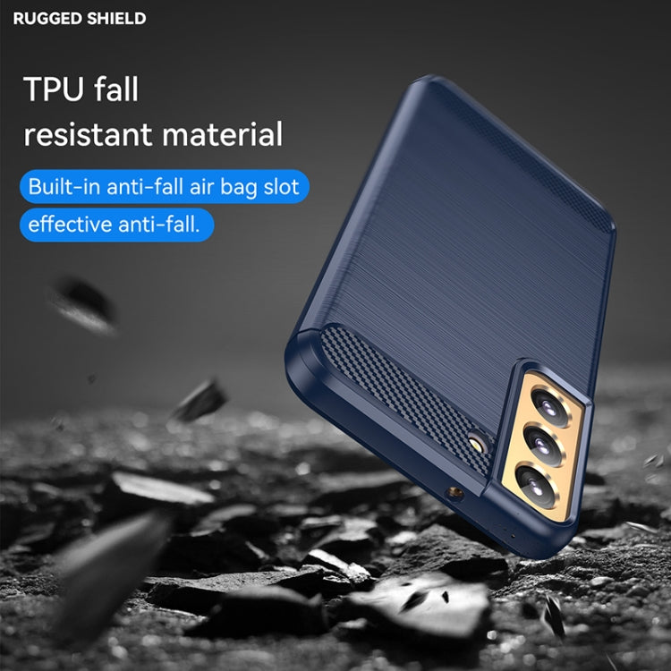 For Samsung Galaxy S22+ Brushed Texture Carbon Fiber TPU Phone Case
