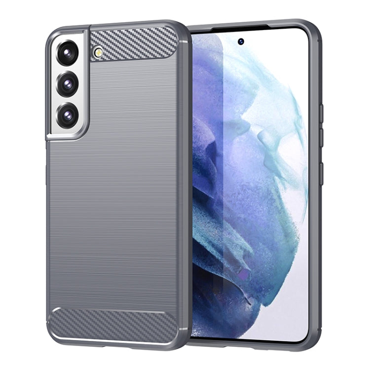 For Samsung Galaxy S22+ Brushed Texture Carbon Fiber TPU Phone Case