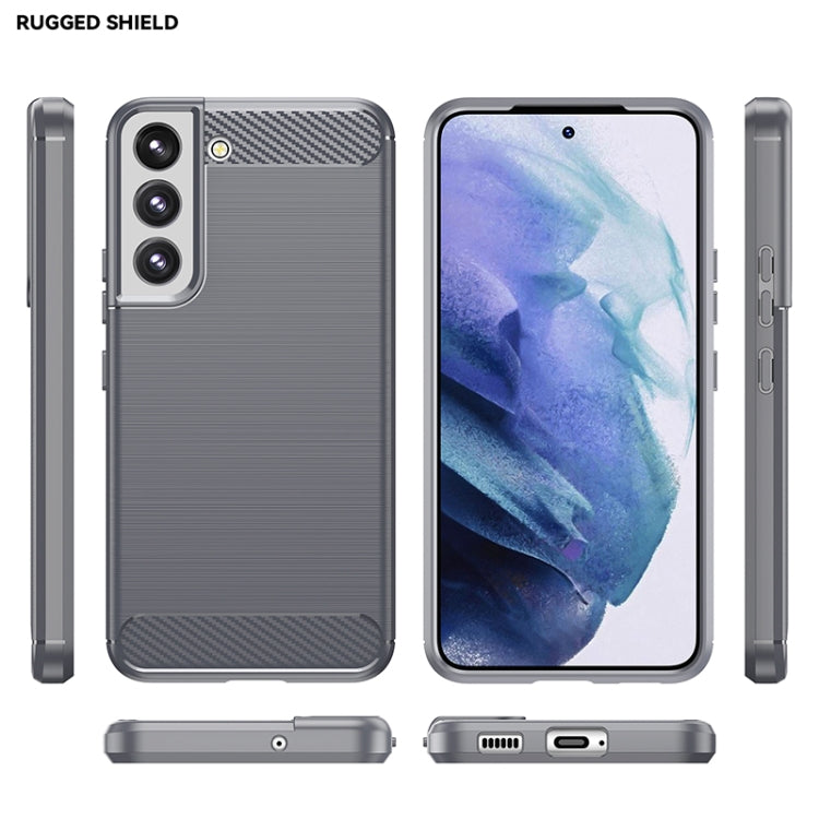 For Samsung Galaxy S22+ Brushed Texture Carbon Fiber TPU Phone Case