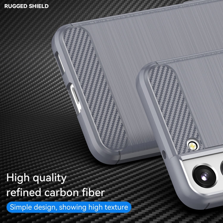 For Samsung Galaxy S22+ Brushed Texture Carbon Fiber TPU Phone Case