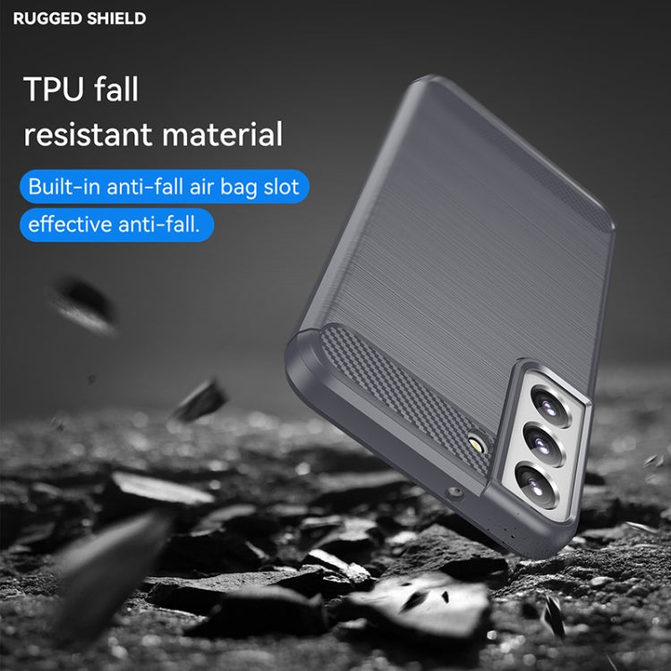 For Samsung Galaxy S22+ Brushed Texture Carbon Fiber TPU Phone Case