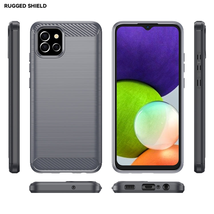 For Samsung Galaxy A03 US Version Brushed Texture Carbon Fiber TPU Phone Case