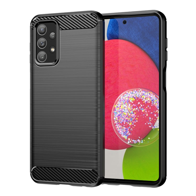For Samsung Galaxy M23 Brushed Texture Carbon Fiber TPU Phone Case