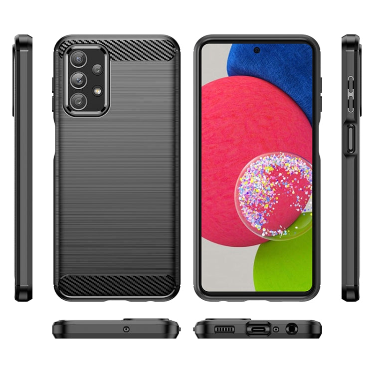 For Samsung Galaxy M23 Brushed Texture Carbon Fiber TPU Phone Case