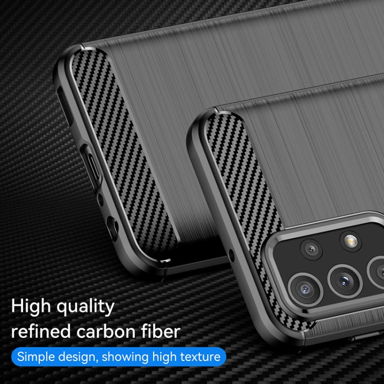 For Samsung Galaxy M23 Brushed Texture Carbon Fiber TPU Phone Case