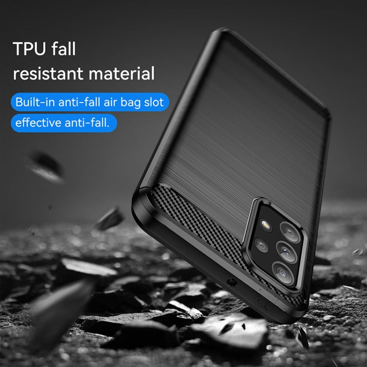 For Samsung Galaxy M23 Brushed Texture Carbon Fiber TPU Phone Case