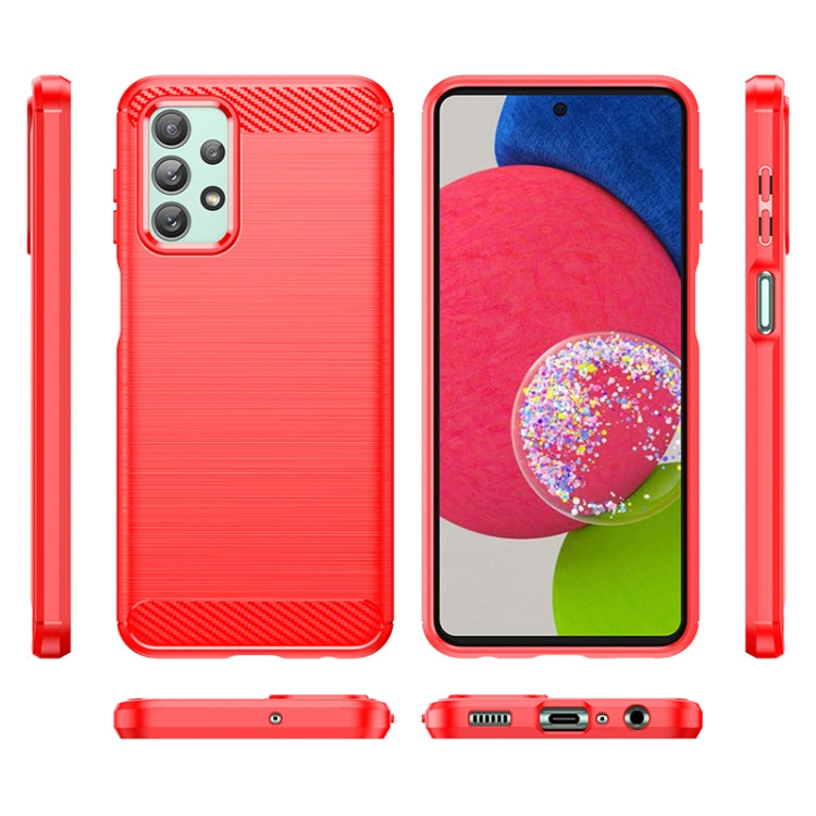 For Samsung Galaxy M23 Brushed Texture Carbon Fiber TPU Phone Case