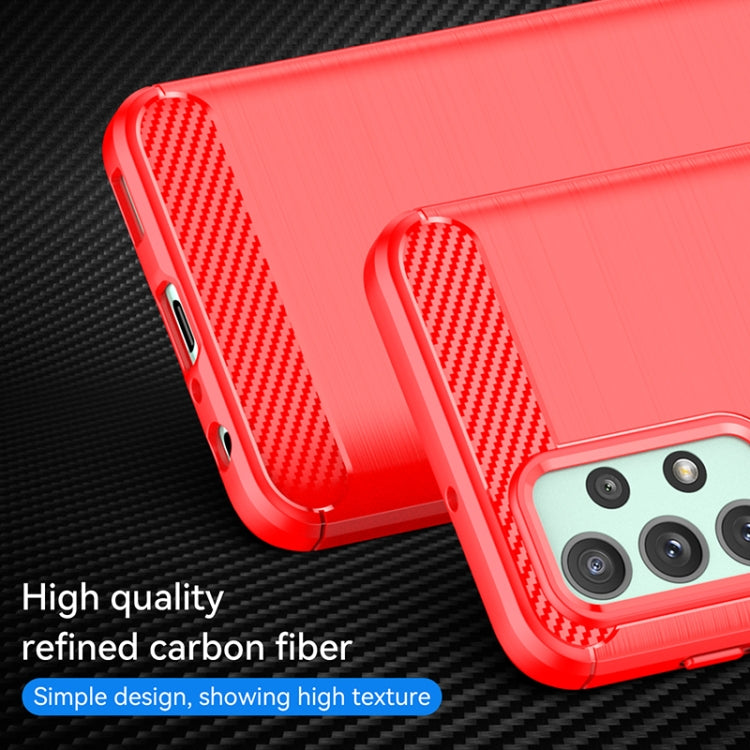 For Samsung Galaxy M23 Brushed Texture Carbon Fiber TPU Phone Case