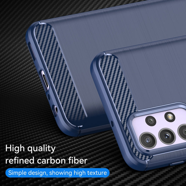 For Samsung Galaxy M23 Brushed Texture Carbon Fiber TPU Phone Case