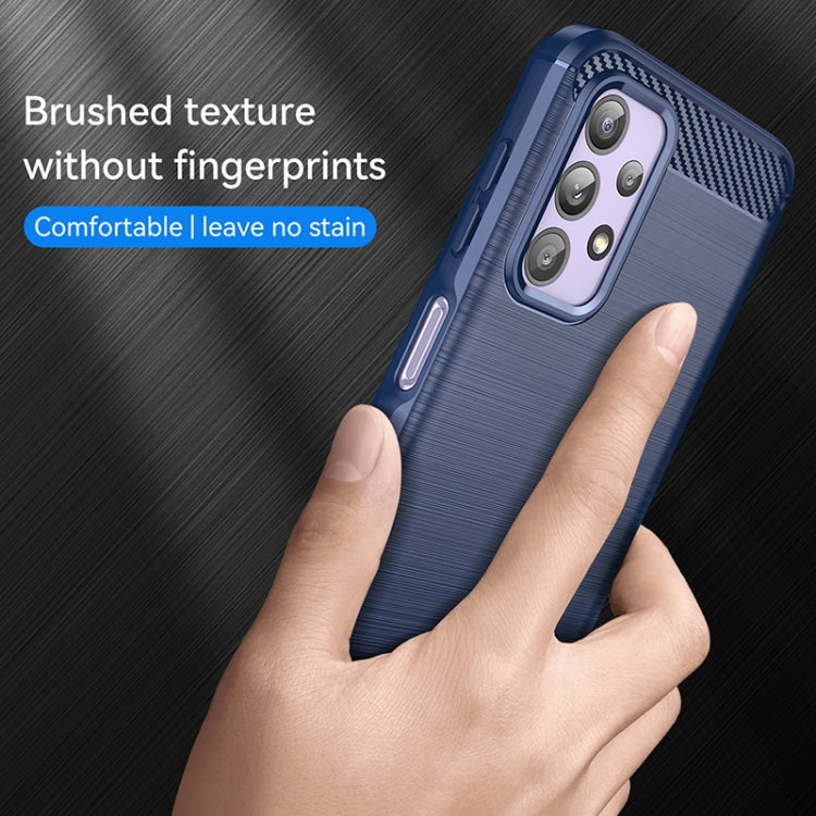 For Samsung Galaxy M23 Brushed Texture Carbon Fiber TPU Phone Case