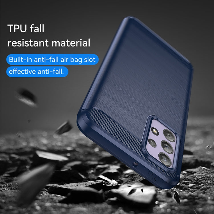For Samsung Galaxy M23 Brushed Texture Carbon Fiber TPU Phone Case