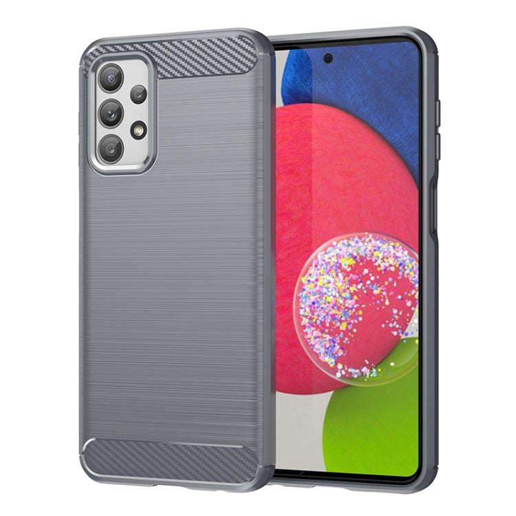 For Samsung Galaxy M23 Brushed Texture Carbon Fiber TPU Phone Case