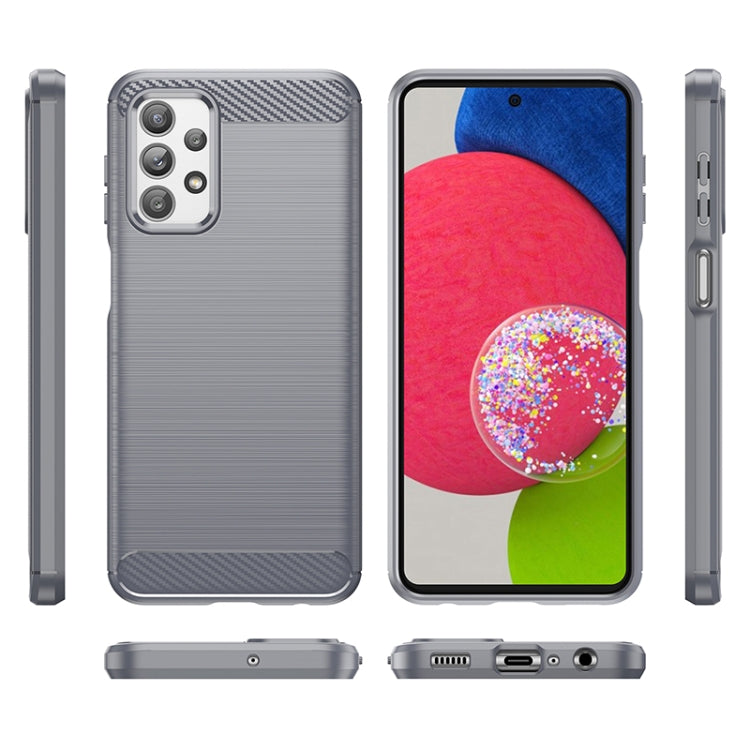 For Samsung Galaxy M23 Brushed Texture Carbon Fiber TPU Phone Case