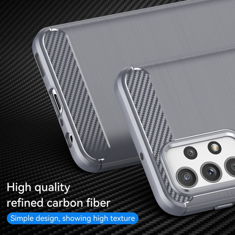 For Samsung Galaxy M23 Brushed Texture Carbon Fiber TPU Phone Case
