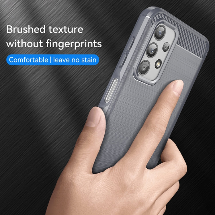 For Samsung Galaxy M23 Brushed Texture Carbon Fiber TPU Phone Case