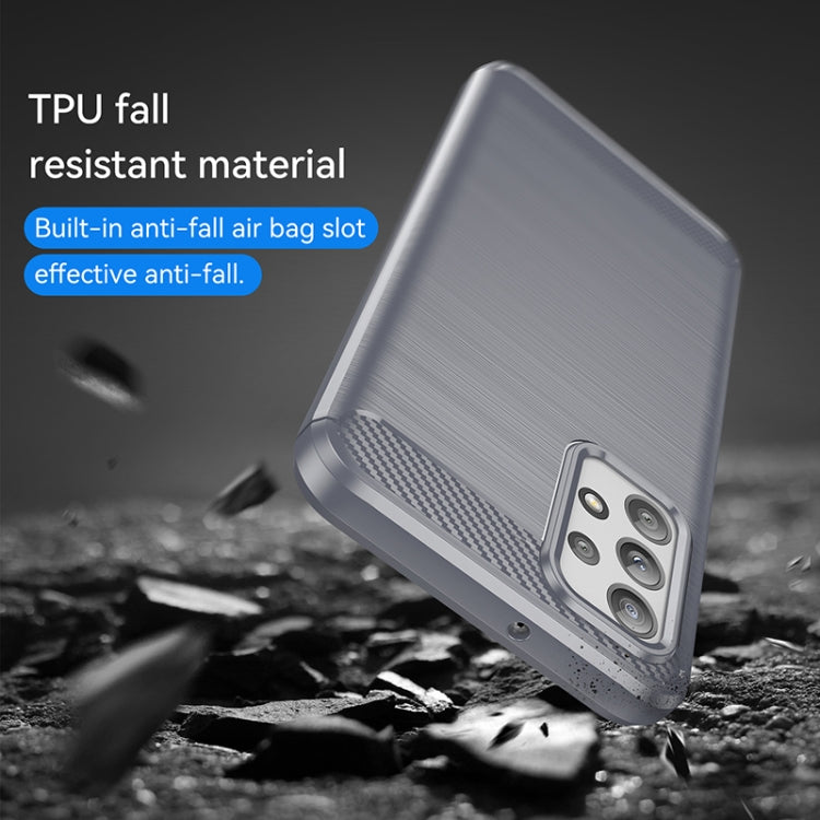 For Samsung Galaxy M23 Brushed Texture Carbon Fiber TPU Phone Case