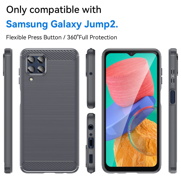 For Samsung Galaxy Jump2 Brushed Texture Carbon Fiber TPU Phone Case
