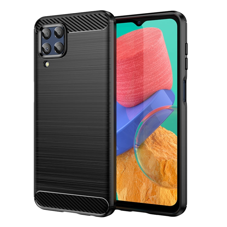For Samsung Galaxy M33 Brushed Texture Carbon Fiber TPU Phone Case