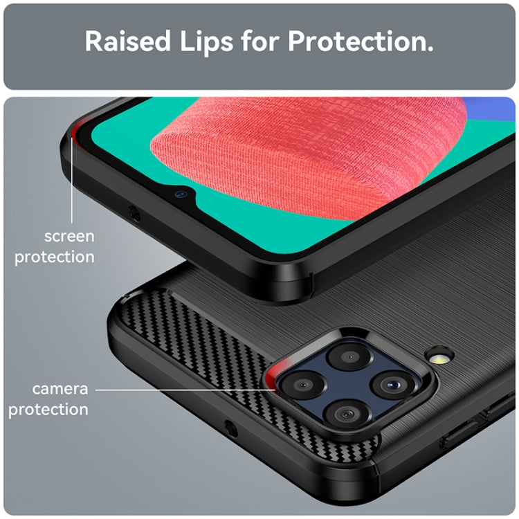For Samsung Galaxy M33 Brushed Texture Carbon Fiber TPU Phone Case