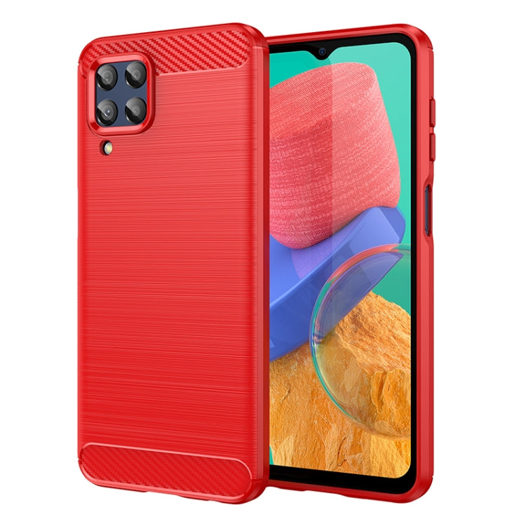 For Samsung Galaxy M33 Brushed Texture Carbon Fiber TPU Phone Case