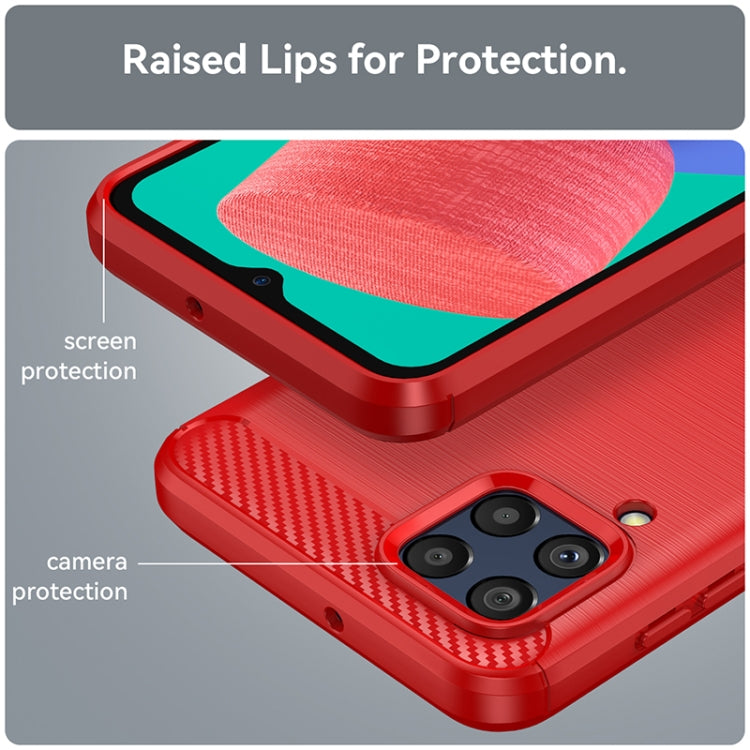 For Samsung Galaxy M33 Brushed Texture Carbon Fiber TPU Phone Case