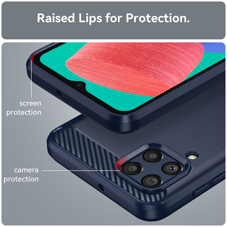 For Samsung Galaxy M33 Brushed Texture Carbon Fiber TPU Phone Case