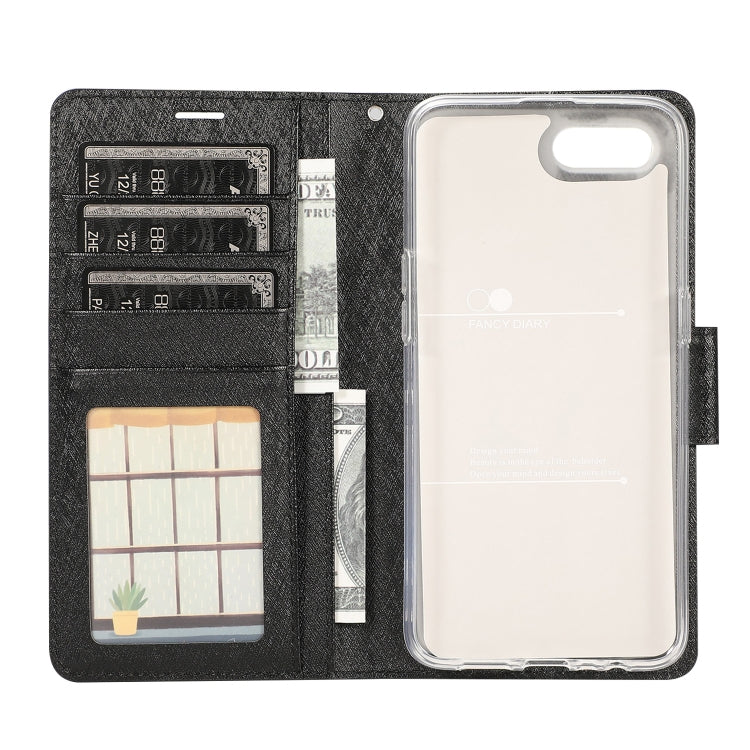 For OPPO A7 Silk Texture Horizontal Flip Leather Case with Holder & Card Slots & Wallet & Photo Frame