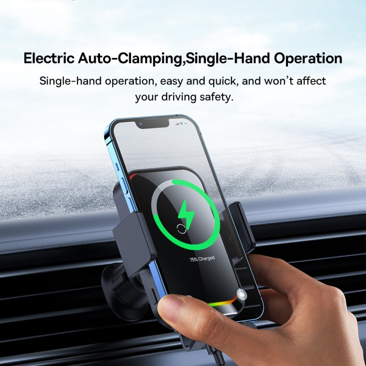 Baseus 15W Halo Electric Wireless Charging Car Mount(Black)