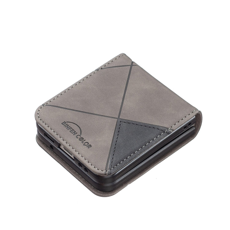For Samsung Galaxy Z Flip4 Rhombus Texture Leather Phone Case