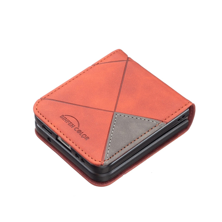 For Samsung Galaxy Z Flip4 Rhombus Texture Leather Phone Case