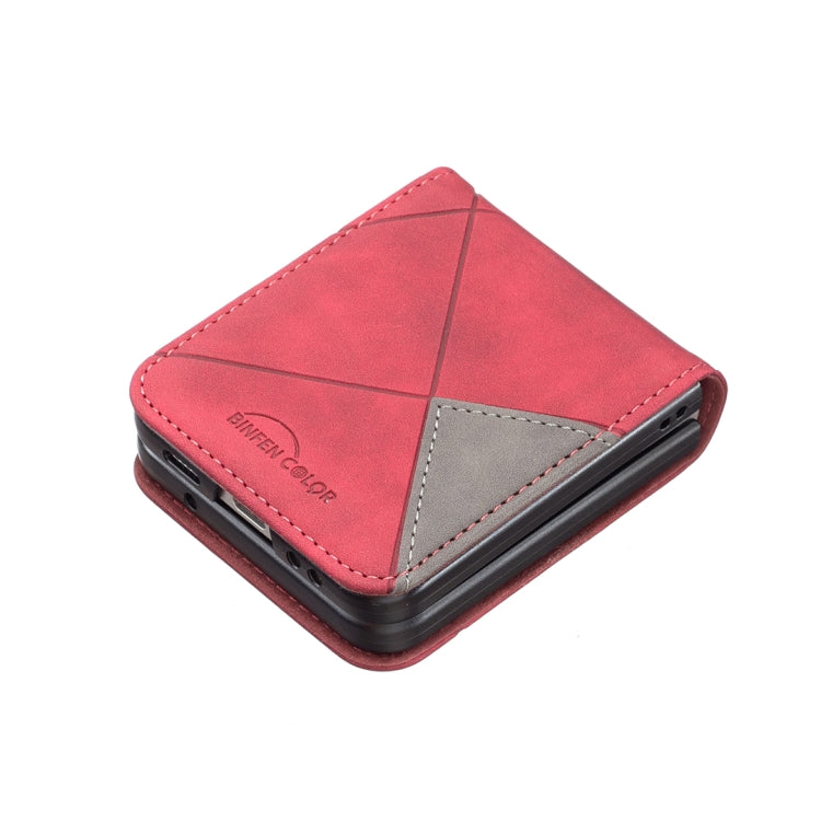 For Samsung Galaxy Z Flip4 Rhombus Texture Leather Phone Case