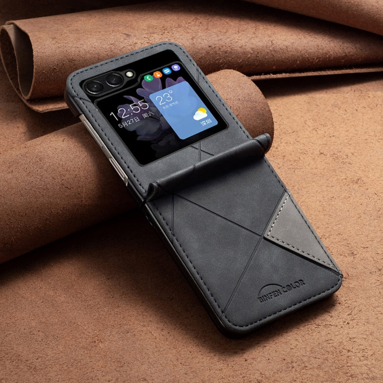 For Samsung Galaxy Z Flip5 Rhombus Texture Leather Phone Case