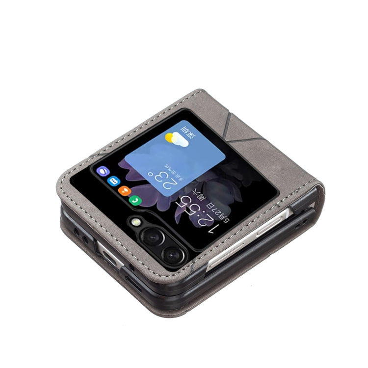 For Samsung Galaxy Z Flip5 Rhombus Texture Leather Phone Case