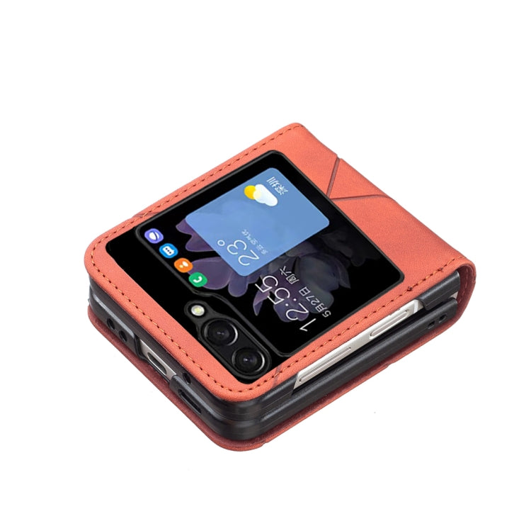 For Samsung Galaxy Z Flip5 Rhombus Texture Leather Phone Case