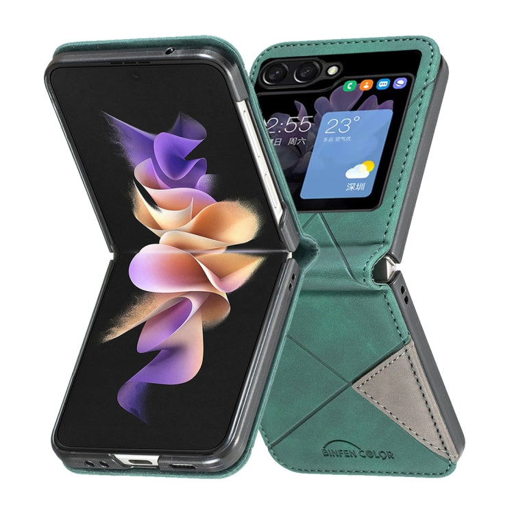 For Samsung Galaxy Z Flip5 Rhombus Texture Leather Phone Case